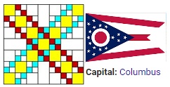 State of Ohio quilt block pattern