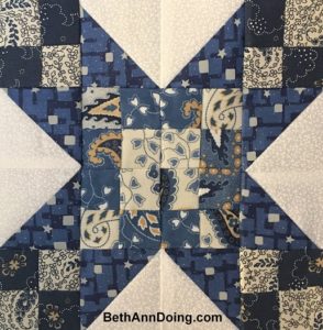 Blue and White Quilt Block Pattern